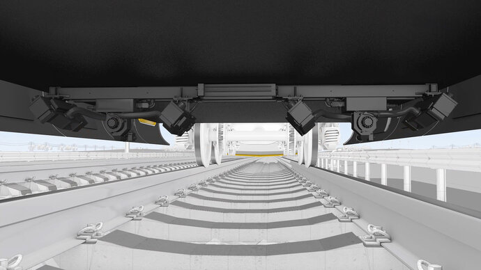 TIS PAM optical rail profile measurement module mounted under vehicle